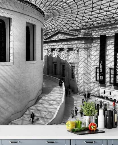 British Museum svart och vitt fototapet