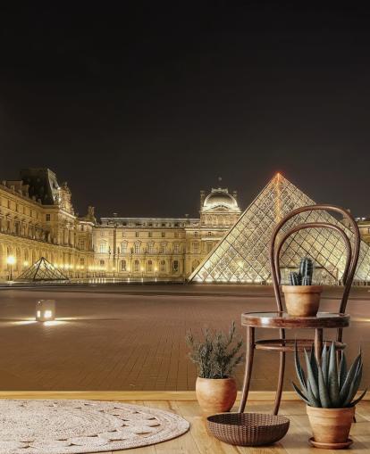 Der Louvre bei Nacht Fototapete