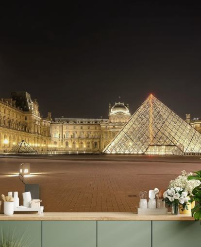 Het Louvre at Night Mural