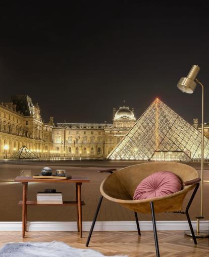 Der Louvre bei Nacht Fototapete