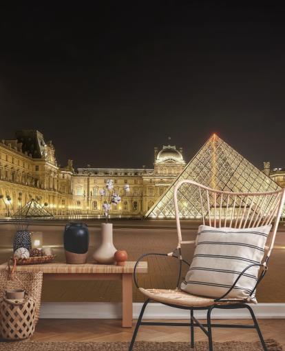 The Louvre at Night Mural