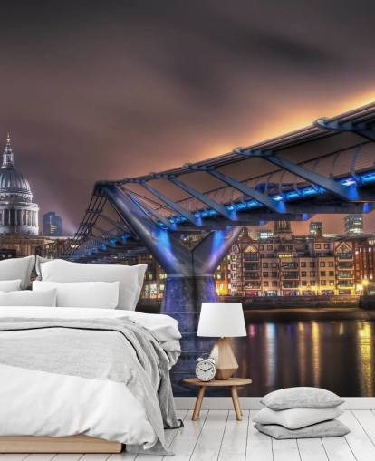 St. Pauls Bridge bei Nacht in London Tapete St. Pauls Bridge bei Nacht in London Tapete