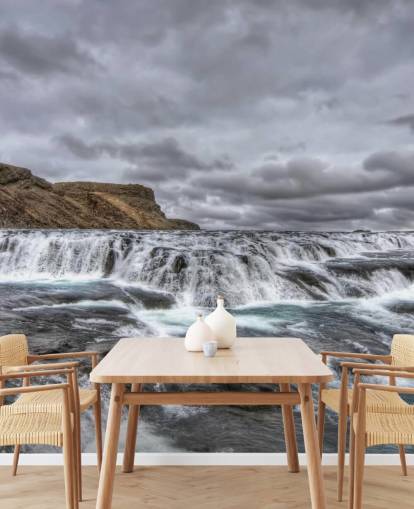 The River Flows to Gulfoss Falls, Iceland Waterfall Wallpaper The River Flows to Gulfoss Falls, Iceland Waterfall Wallpaper