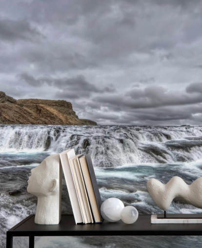 Koude waterval behang