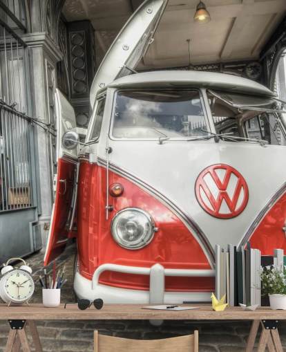 Punainen VW Caravan Taustakuva