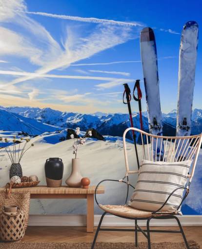 Himmel und Skistöcke im Schnee Wallpaper Himmel und Skistöcke im Schnee Wallpaper
