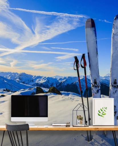 Skis and Pole Sticks Ski Wallpaper