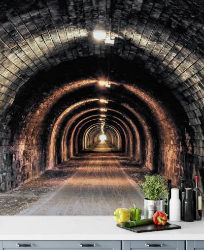 mørkt brugerdefineret tunnel tapetmaleri kaldet Lys i slutningen af tunnelen mørkt brugerdefineret tunnel tapetmaleri kaldet Lys i slutningen af tunnelen