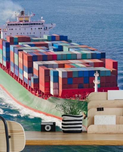 Ship Full of Containers Wallpaper