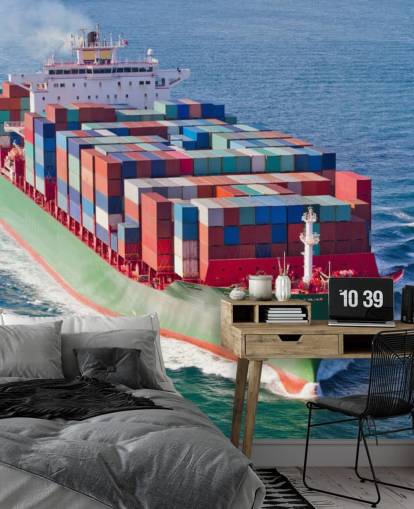 Ship Full av containere Bakgrunn