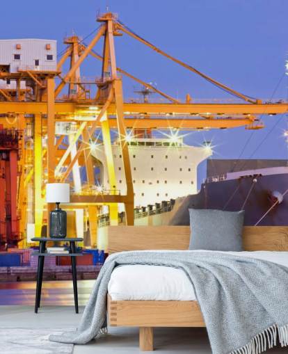 Ship and Crane Wallpaper