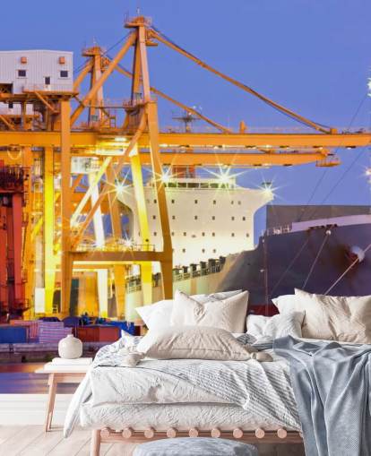 Ship and Crane Wallpaper