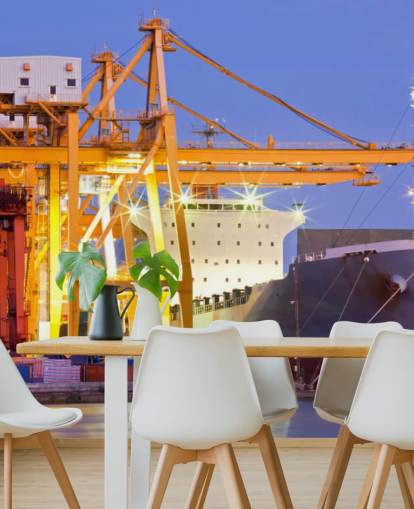 Ship and Crane Wallpaper