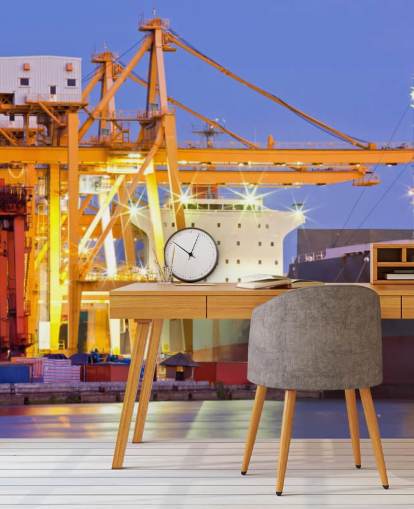 Ship and Crane Wallpaper