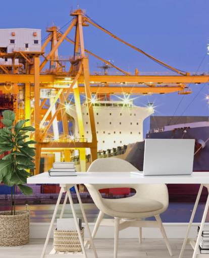 Ship and Crane Wallpaper