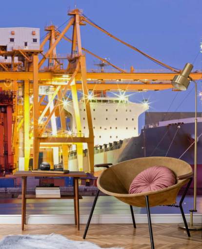 Ship and Crane Wallpaper