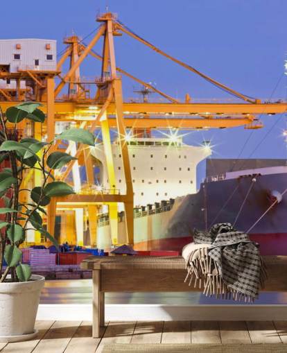 Ship and Crane Wallpaper
