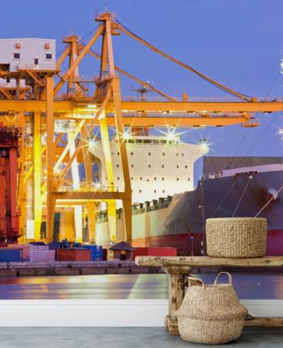 Ship and Crane Wallpaper
