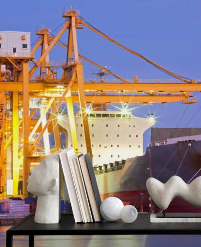 Ship and Crane Wallpaper