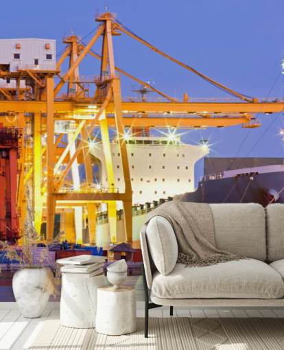 Ship and Crane Wallpaper