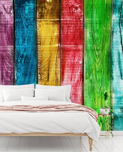 Rainbow Coloured Wood Panels Wallpaper Rainbow Coloured Wood Panels Wallpaper