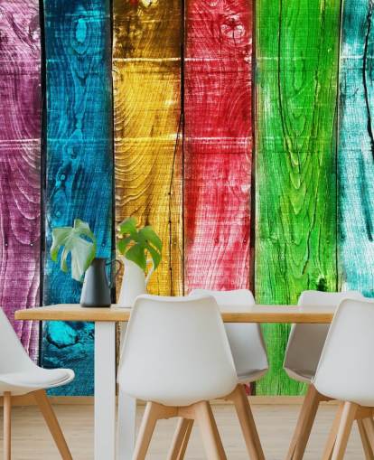 Rainbow Farvet Træ Paneler Baggrund Rainbow Farvet Træ Paneler Baggrund