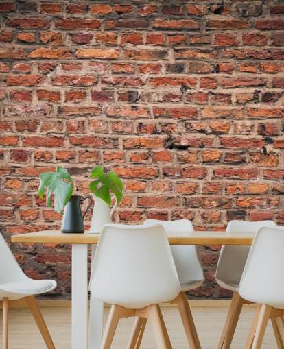 rotes personalisierbares Ziegeltapeten-Wandbild namens Brick Wall für Schlafzimmer