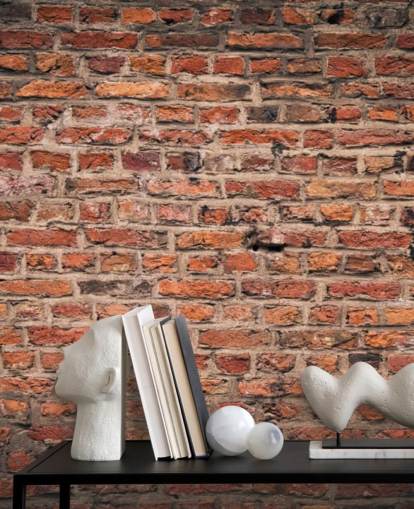 rode aanpasbare baksteenbehangmuurschildering genaamd Brick Wall voor slaapkamers rode aanpasbare baksteenbehangmuurschildering genaamd Brick Wall voor slaapkamers