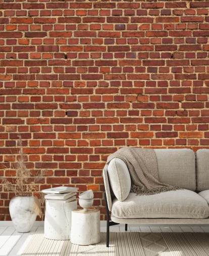 Oude rode bakstenen muurbehang