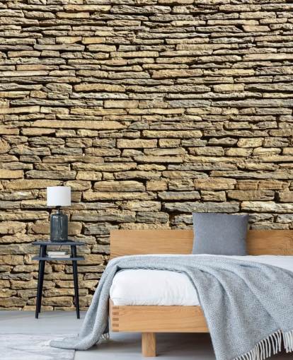 Papier peint en briques de pierre naturelle
