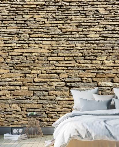Papier peint en briques de pierre naturelle