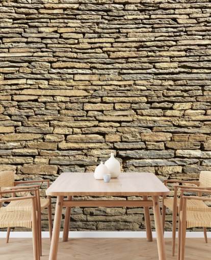 Papel pintado de ladrillos de piedra natural