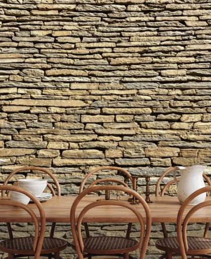 Papel pintado de ladrillos de piedra natural