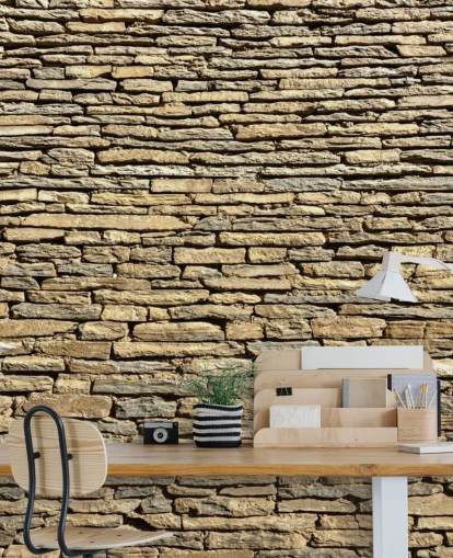 Papel pintado de ladrillos de piedra natural