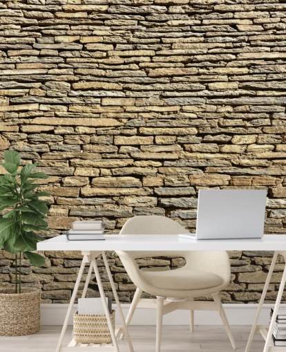 Papel pintado de ladrillos de piedra natural