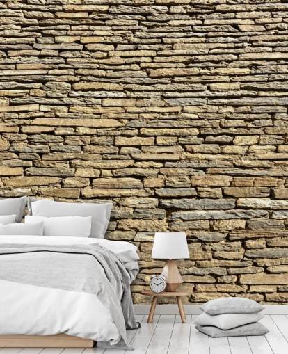 Papel pintado de ladrillos de piedra natural