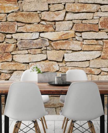 lichtbruine stenen behangmuurschildering genaamd Natural Stone voor woonkamers en kelders lichtbruine stenen behangmuurschildering genaamd Natural Stone voor woonkamers en kelders