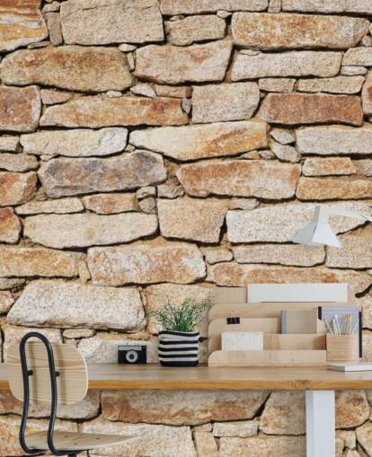 lysebrun sten tapet vægmaleri kaldet Natural Stone til stuer og kældre lysebrun sten tapet vægmaleri kaldet Natural Stone til stuer og kældre