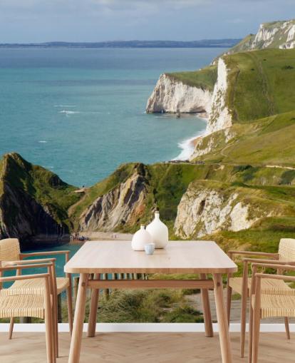Dorset White Cliffs Kustmuurschildering Dorset White Cliffs Kustmuurschildering