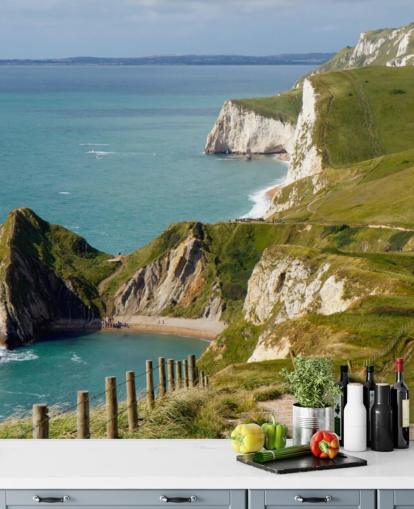 Dorset White Cliffs Kustmuurschildering Dorset White Cliffs Kustmuurschildering