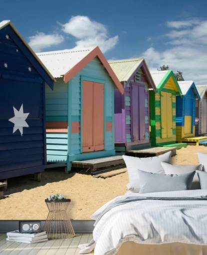 Farverige Beach Hut tapet