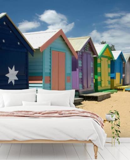 Colourful Beach Hut wallpaper Colourful Beach Hut wallpaper