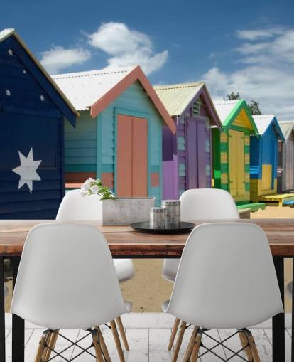 Colourful Beach Hut wallpaper