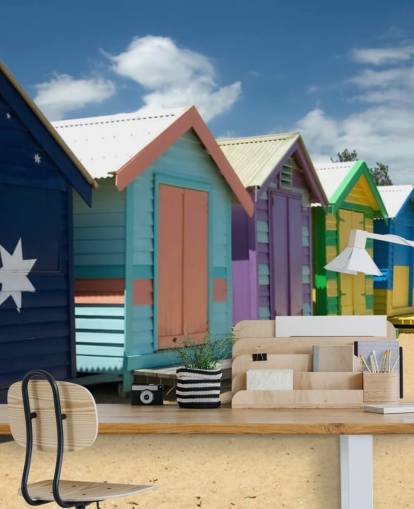 Fargerik Beach Hut tapet