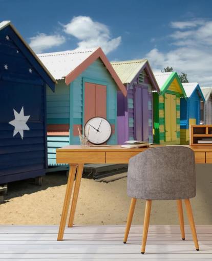 Colourful Beach Hut wallpaper