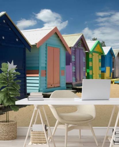 Colourful Beach Hut wallpaper