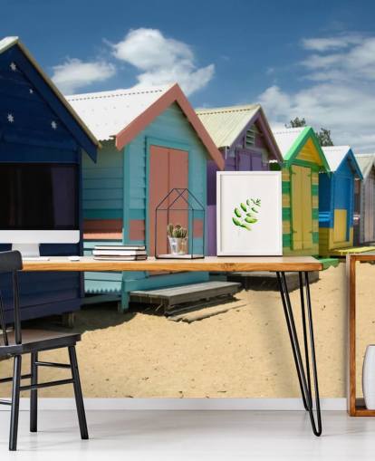 Bunte Strandhütte Tapete