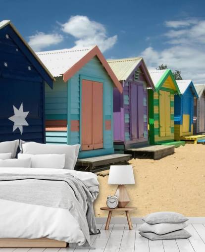 Colourful Beach Hut wallpaper