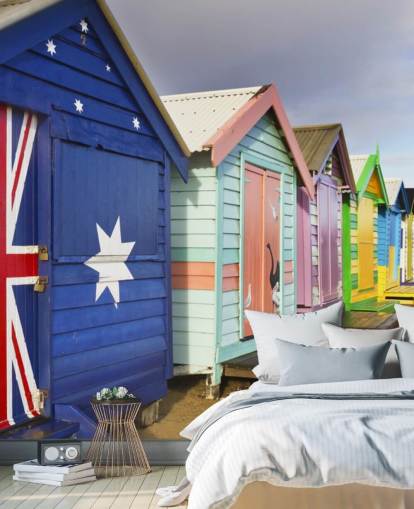 australia beach hut tapeter