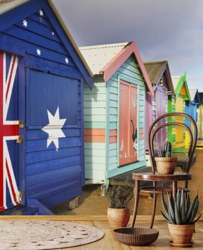 australia beach hut wallpaper